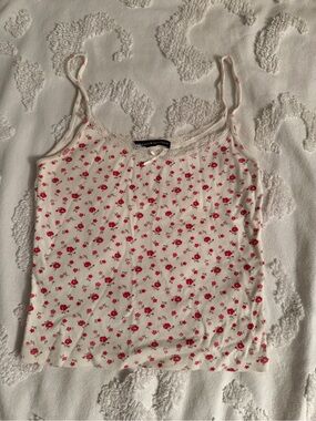 Brandy Melville Cami with Red Floral Print